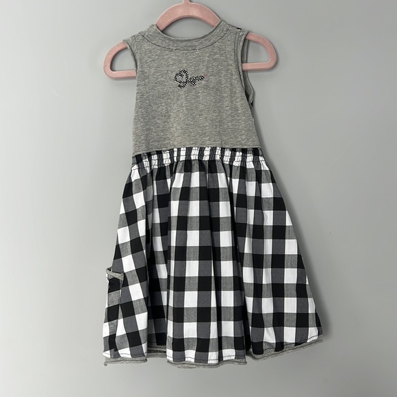 Deux par Deux black & white checked Girls Dress Size 4 - Picture 5 of 8